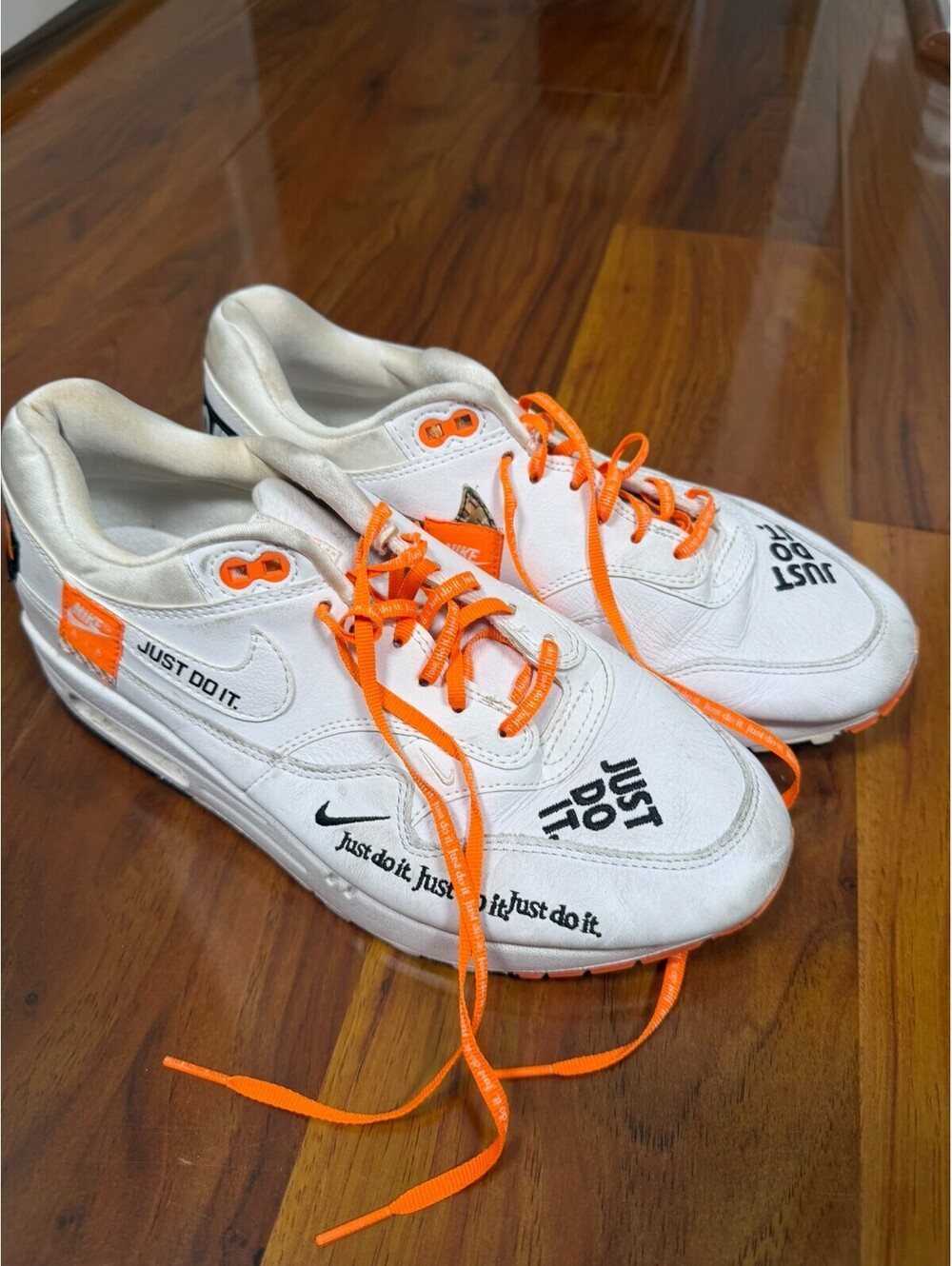 Nike Air Max 1 Just Do It White Orange Womens Sneakers 917691-100 Mens 7.5 W 9